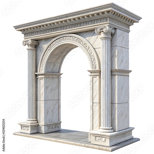 Classic column arch isolated on transparent background