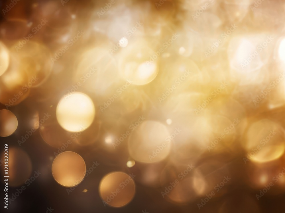 Obraz premium the AI Image Generator, Golden Bokeh Lights Abstract Background with Artistic