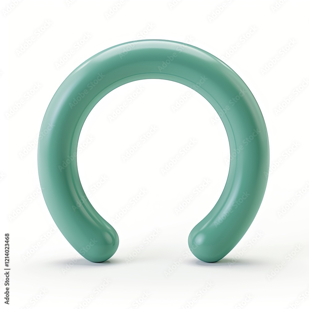 A smooth, curved object resembling a stylized letter or design element. isolated on white background A smooth, curved object resembling a stylized letter or design element. isolated on white background