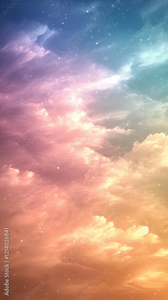 Abstract Pastel Gradient Waves With Sunset Light Abstract Pastel Gradient Waves With Sunset Light