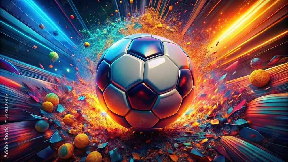 Fototapeta premium Abstract Aerial Soccer Ball Background Wallpaper for Business, Poster & Game Design