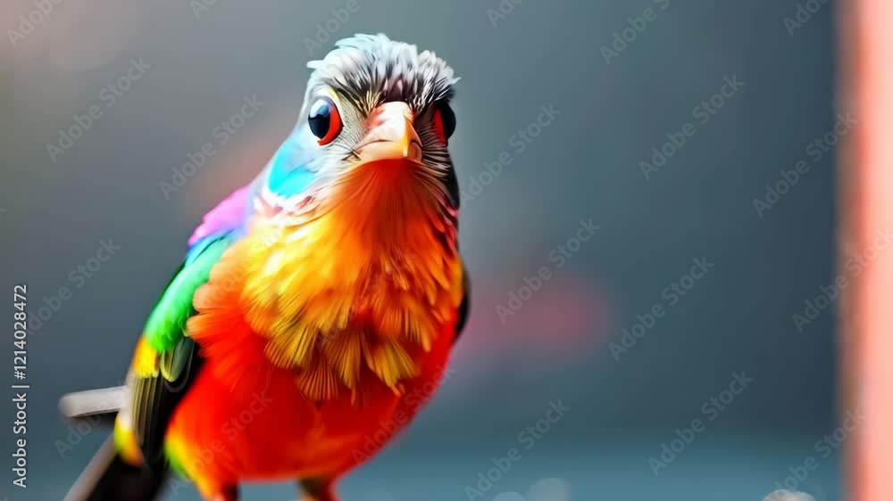 Vibrant bird with colorful plumage in nature, showcasing bright blue, green, and orange feathers, captivates wildlife enthusiasts with its exotic charm and striking appearance.