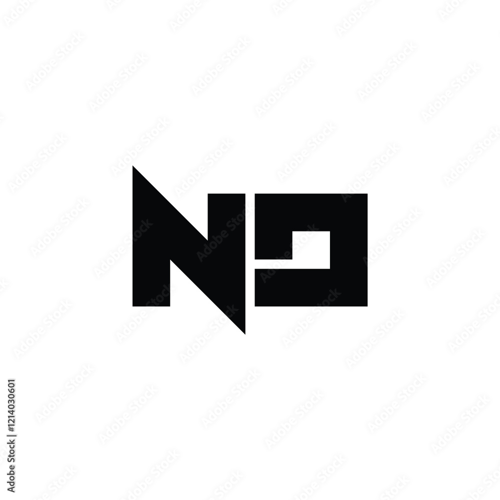 Obraz premium ND monogram logo design letter text name symbol monochrome logotype alphabet character simple logo