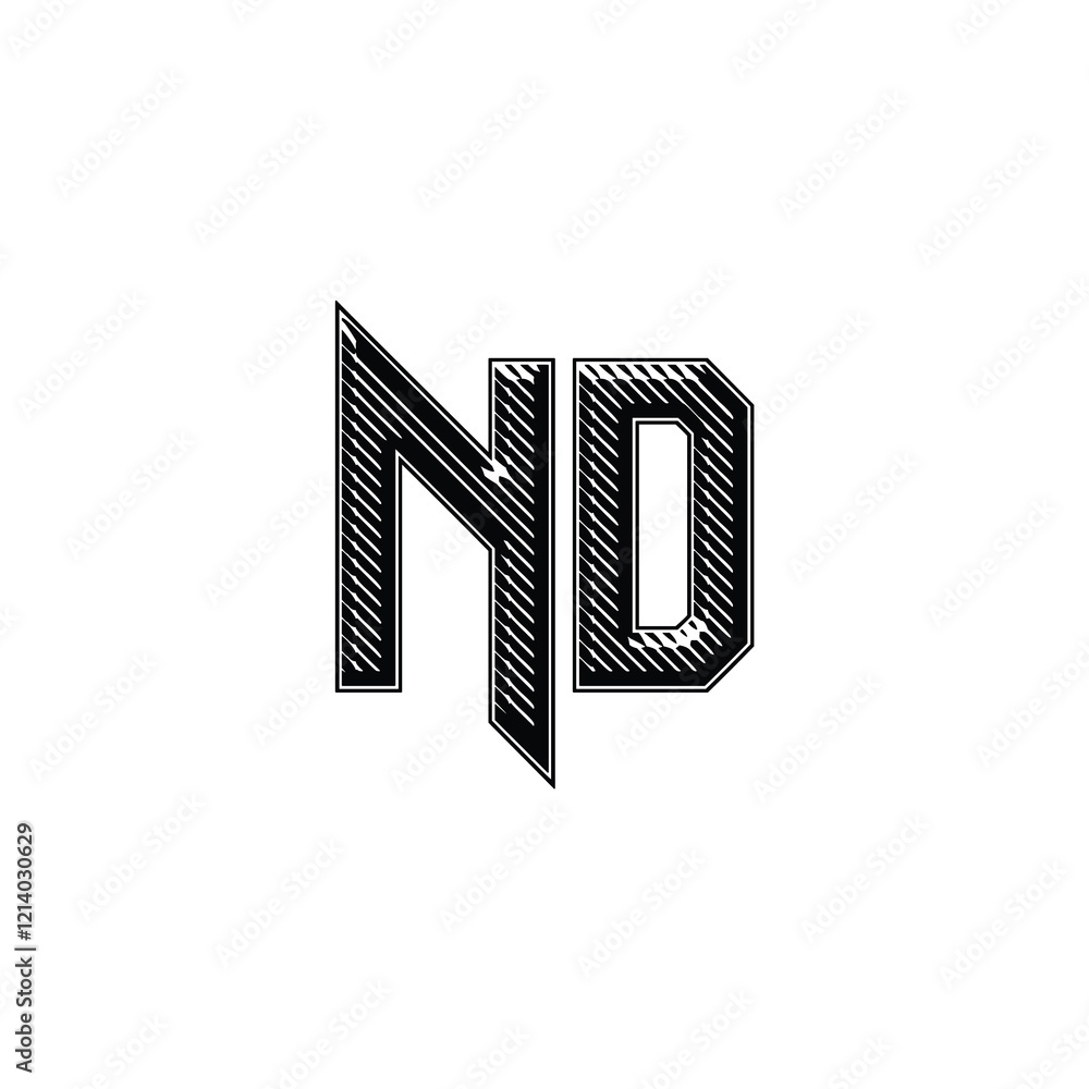 ND monogram logo design letter text name symbol monochrome logotype alphabet character simple logo ND monogram logo design letter text name symbol monochrome logotype alphabet character simple logo