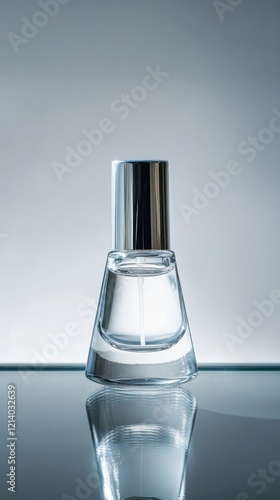 Elegant Minimalist Bottle of Fragrance Against Soft Background Light