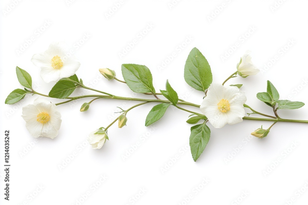 Obraz premium Isolated white Cistus ladanifer flower plant. Generative Ai