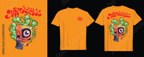 marijuana-themed graphic with a cool and edgy vibe. Designed to stand out on t-shirts or other apparel