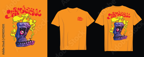 marijuana-themed graphic with a cool and edgy vibe. Designed to stand out on t-shirts or other apparel