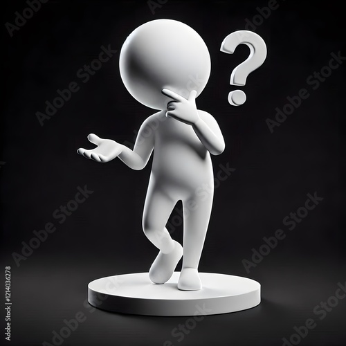 3d person with question mark