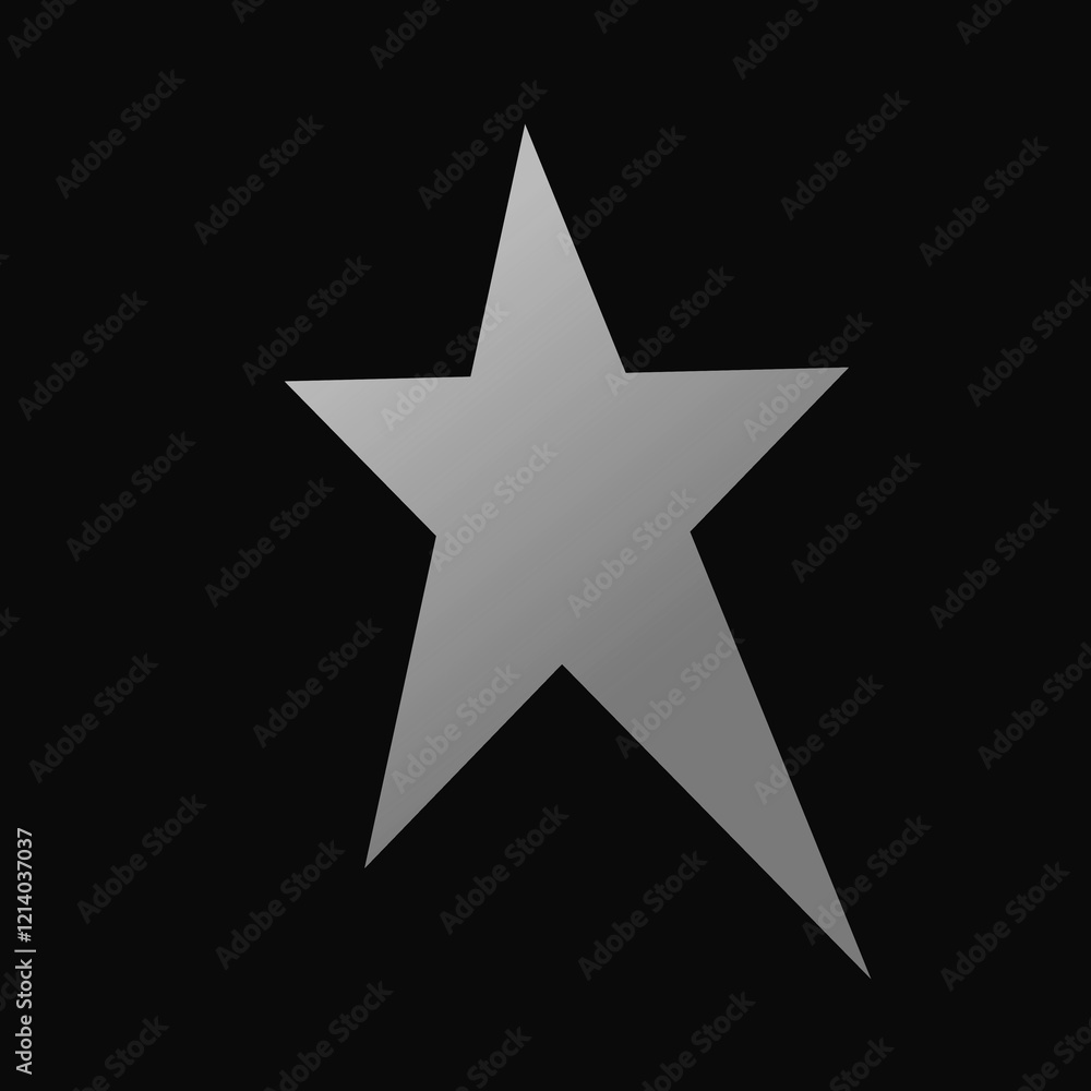Fototapeta premium Silver star on black background