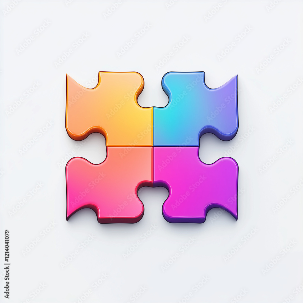 Colorful puzzle pieces isolated on white background
Colorful puzzle pieces isolated on white background