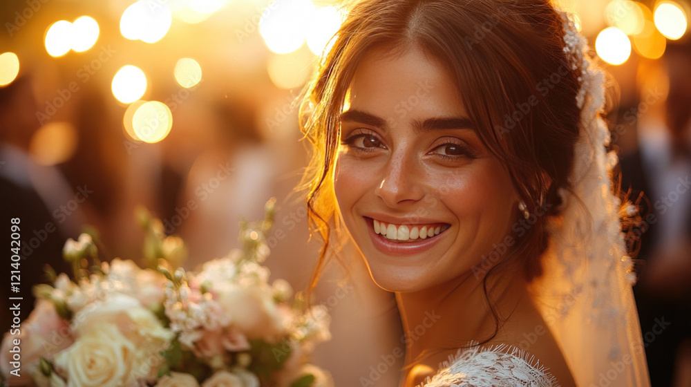 Fototapeta premium A Jewish wedding procession celebrating with music, dancing, and the breaking of the glass