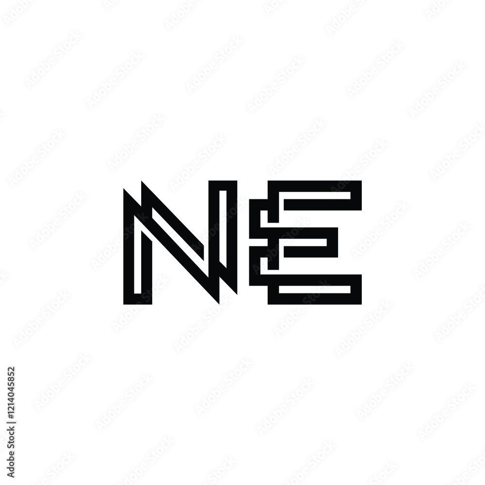 NE monogram logo design letter text name symbol monochrome logotype alphabet character simple logo NE monogram logo design letter text name symbol monochrome logotype alphabet character simple logo