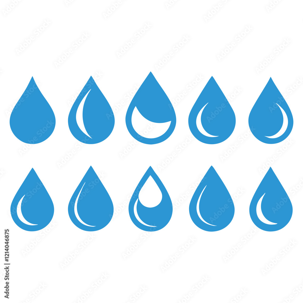 Droplets symbol set flat style vector art illustration Droplets symbol set flat style vector art illustration