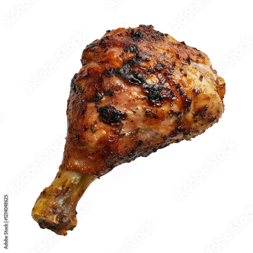 Delicious Fried Chicken Leg on transparent background. photo