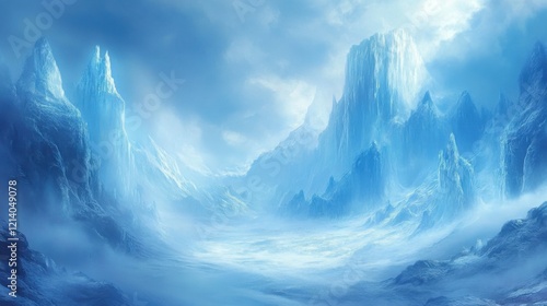 Wallpaper Mural Serene Winter Ice Textures in Snowy Landscape Torontodigital.ca