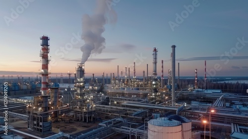 Industrial Complex at Dawn