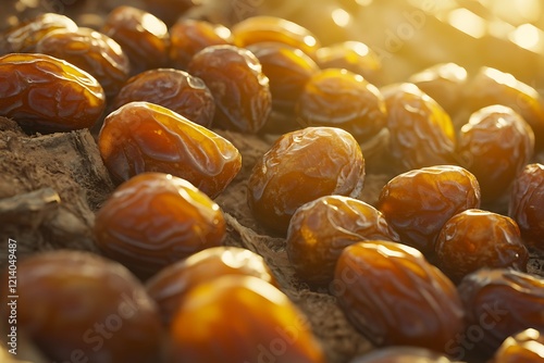 A Close-Up of Fresh Medjool Dates Showcasing Their Texture photo