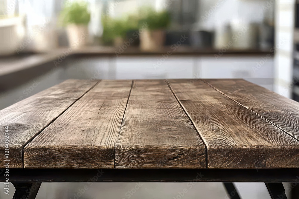 Rustic wooden table, kitchen background, product display (4) Rustic wooden table, kitchen background, product display (4)