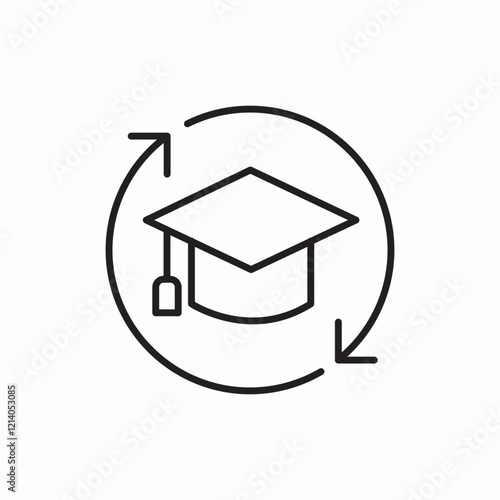 Education cycle learning icon vector sign