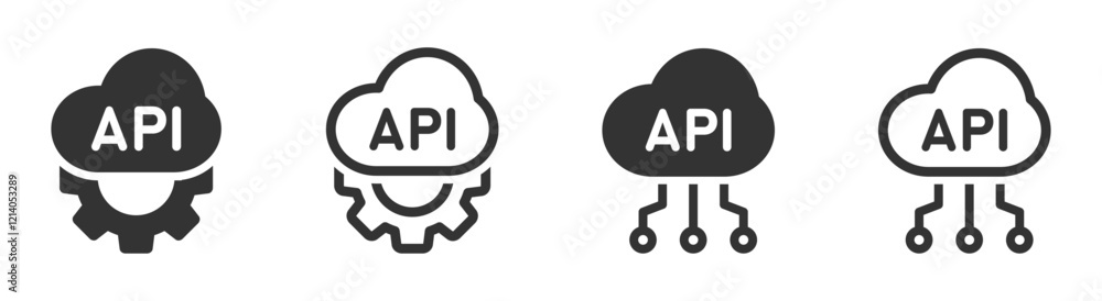 Cloud API icon. Application Programming Interface vector illustration concepts Cloud API icon. Application Programming Interface vector illustration concepts