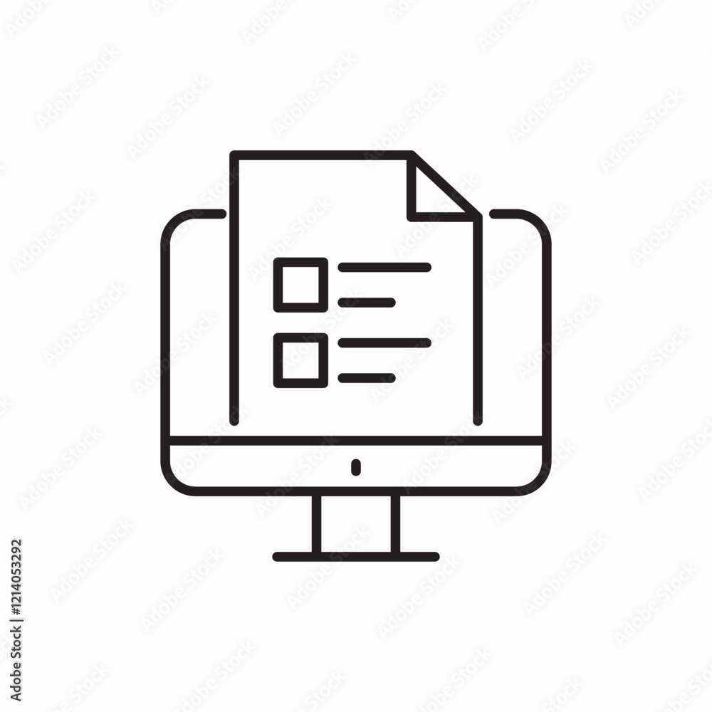 laptop task list icon vector sign laptop task list icon vector sign