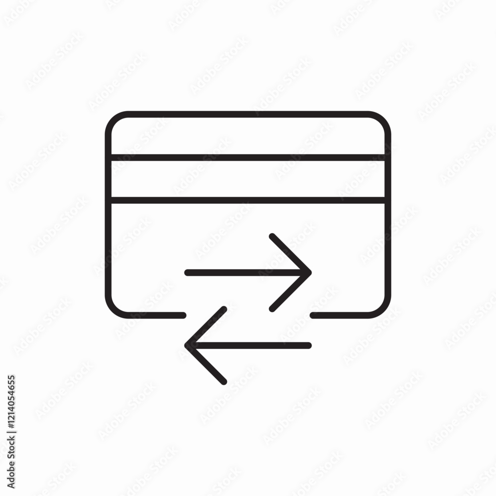 credit card exchange arrows icon vector sign credit card exchange arrows icon vector sign