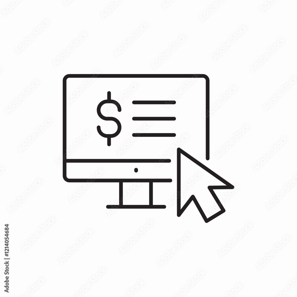 monitor payment document invoice icon vector sign monitor payment document invoice icon vector sign
