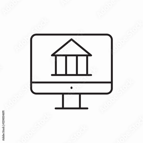 monitor bank icon vector sign