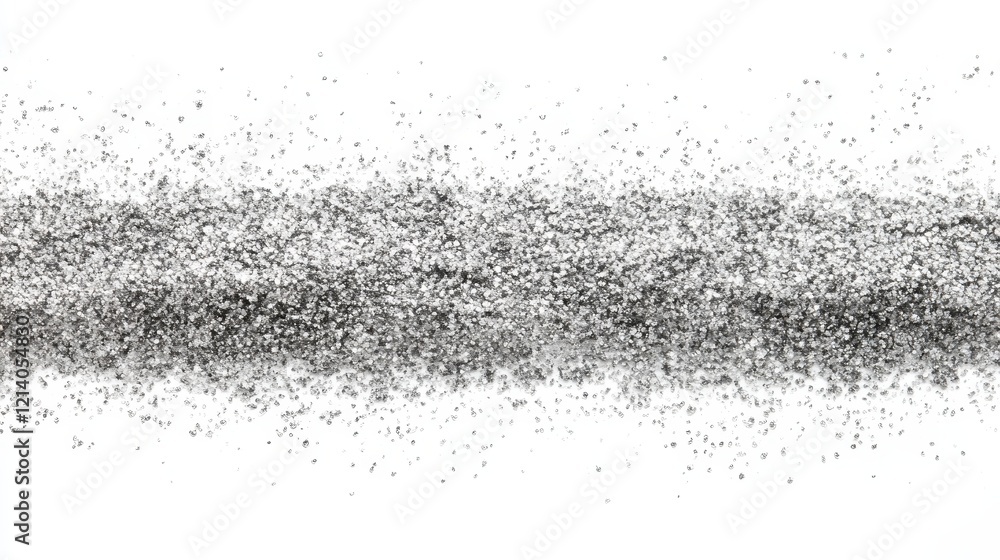 Fototapeta premium Abstract monochrome speckled texture, scattered particles on white background.