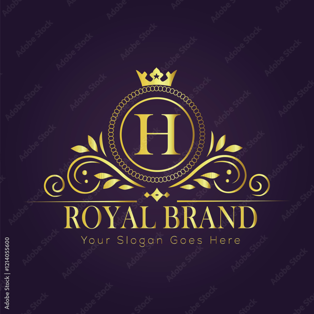 Letter H luxury gold logo concept Letter H luxury gold logo concept