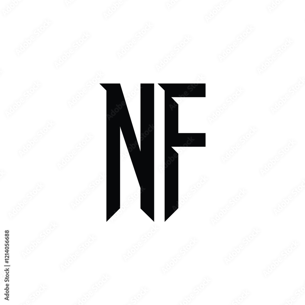 Obraz premium NF monogram logo design letter text name symbol monochrome logotype alphabet character simple logo
