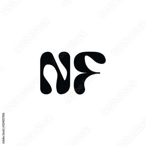 NF monogram logo design letter text name symbol monochrome logotype alphabet character simple logo