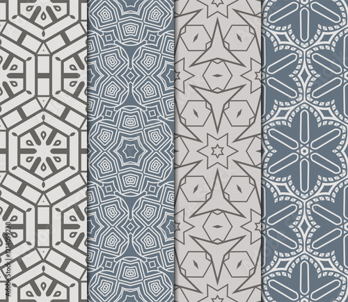 set of decorative floral seamless pattern. vector illustration. for invitation, greeting card, wallpaper, interior design