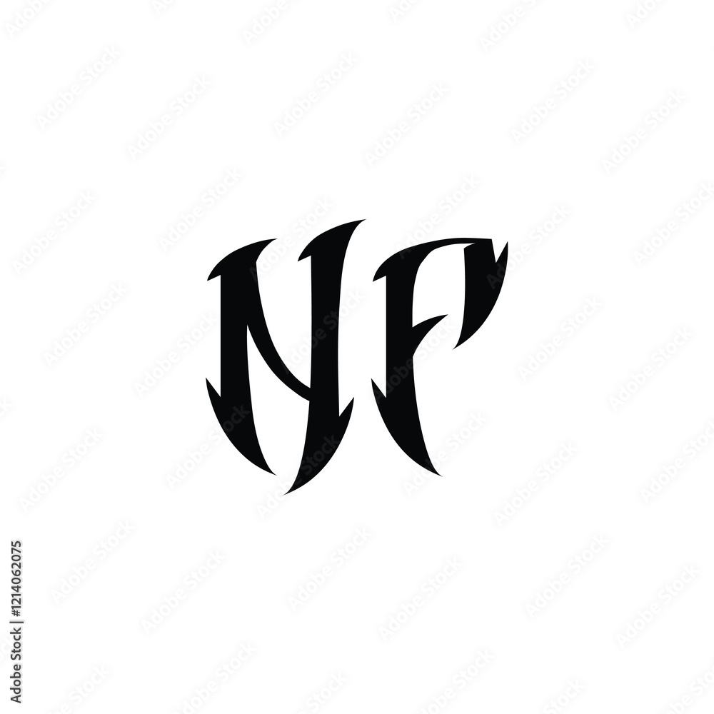 NF monogram logo design letter text name symbol monochrome logotype alphabet character simple logo NF monogram logo design letter text name symbol monochrome logotype alphabet character simple logo