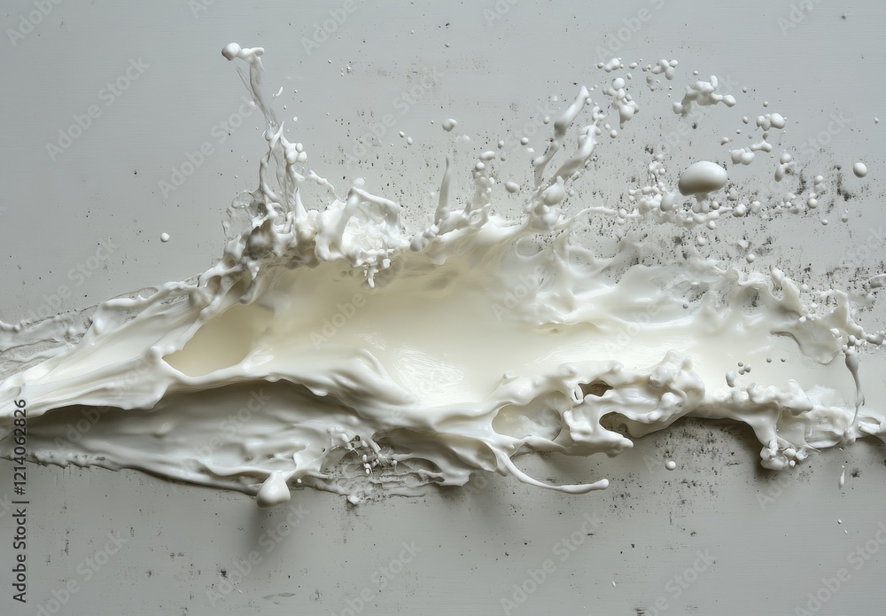 White liquid splash on grey background. White liquid splash on grey background.