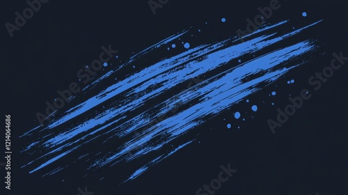 Abstract Blue Brush Strokes on Dark Background.
