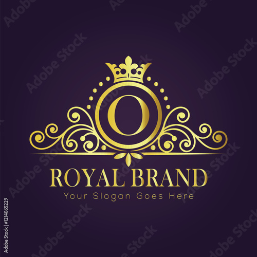 Letter O luxury gold logo concept
