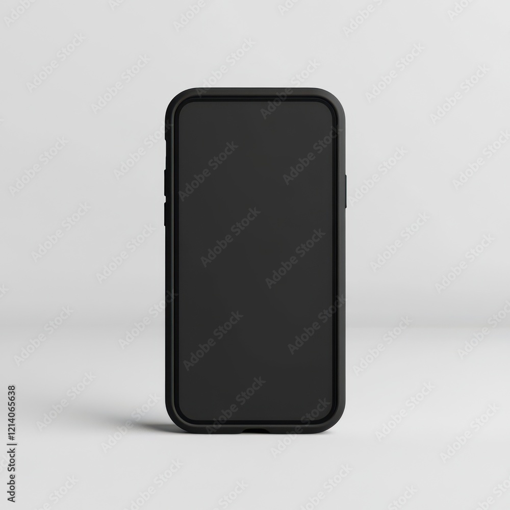 Black blank phone case mockup, isolated on transparent background, 3D rendering Black blank phone case mockup, isolated on transparent background, 3D rendering