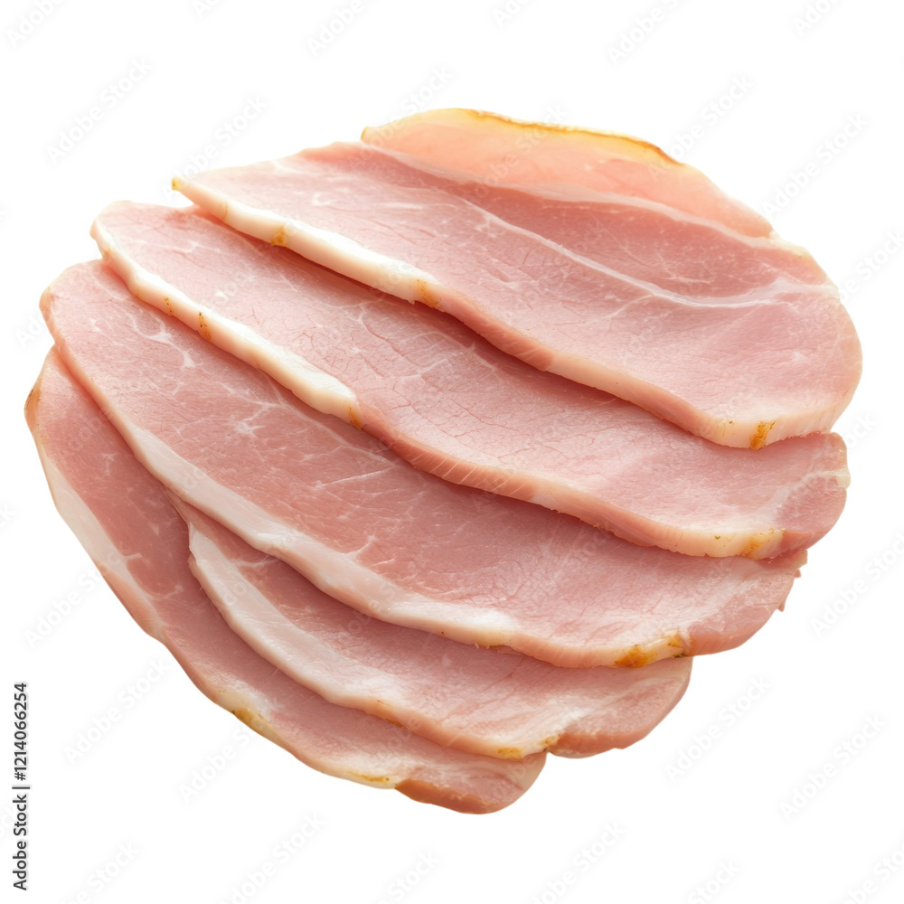 Delicious Parma Ham Slices on transparent background. Delicious Parma Ham Slices on transparent background.