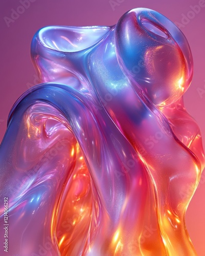 Wallpaper Mural Creative textures with glossy holographic overlays, perfect for modern visuals, Torontodigital.ca