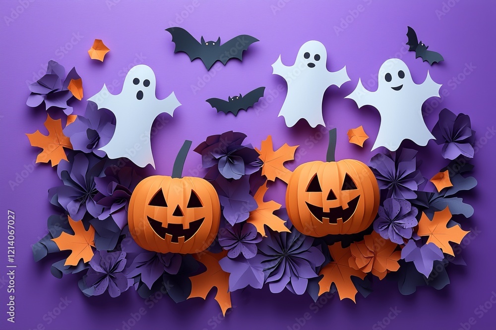 Halloween Decorations featuring Pumpkins, Ghosts, and Spider Webs Halloween Decorations featuring Pumpkins, Ghosts, and Spider Webs