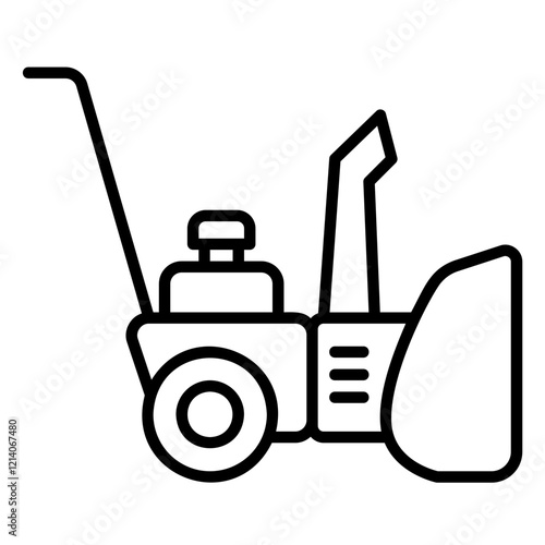 Snow blower machine icon for removing piles of snow