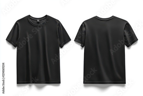 Wallpaper Mural Blank men black t-shirt mockup template front and back, isolated on transparent background, 3D rendering Torontodigital.ca