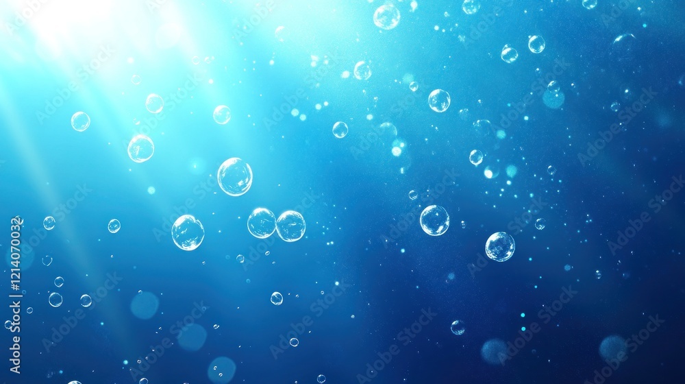 Bubbles in Underwater Sunbeams