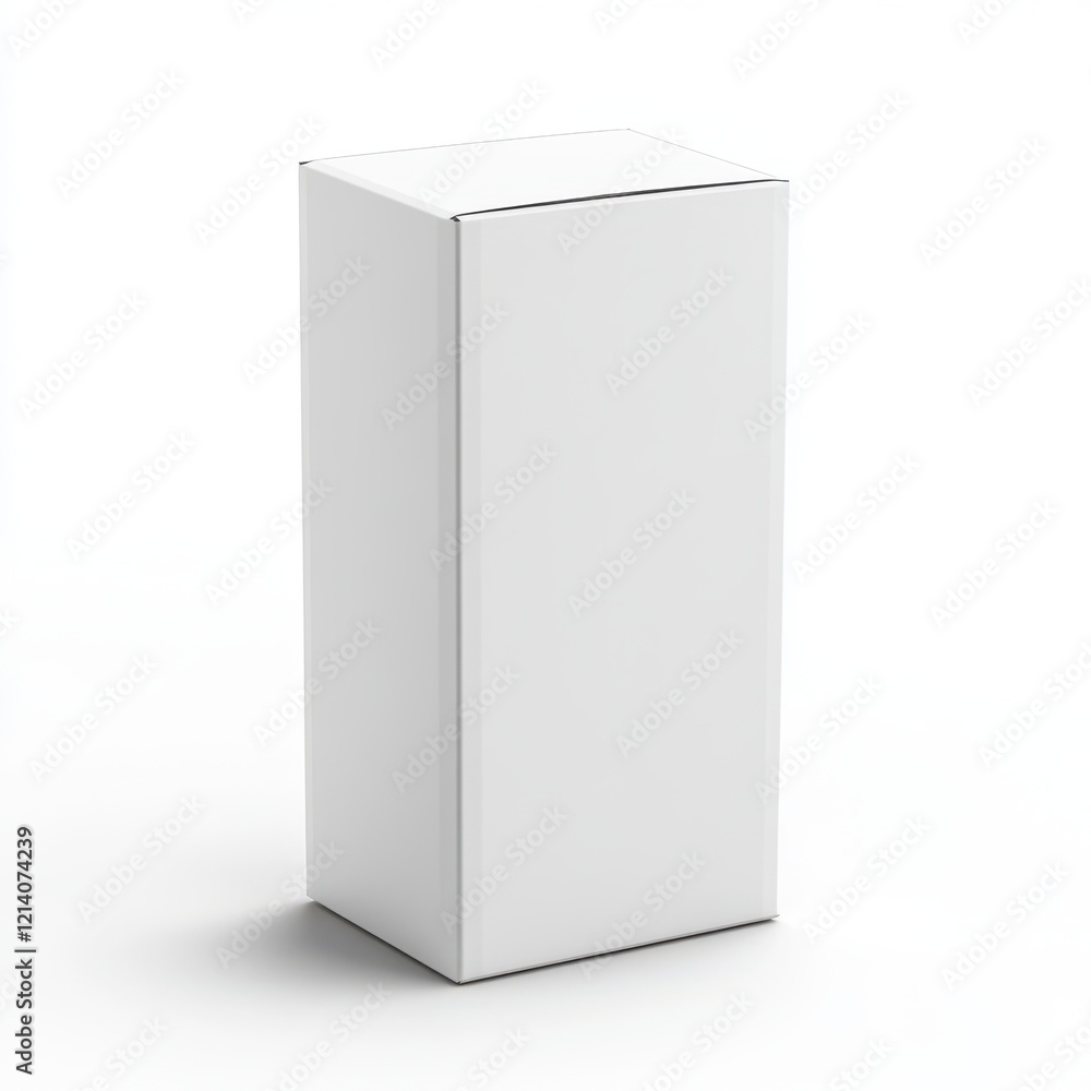 Realistic white blank product packaging box mockup, isolated on transparent background, 3D rendering Realistic white blank product packaging box mockup, isolated on transparent background, 3D rendering