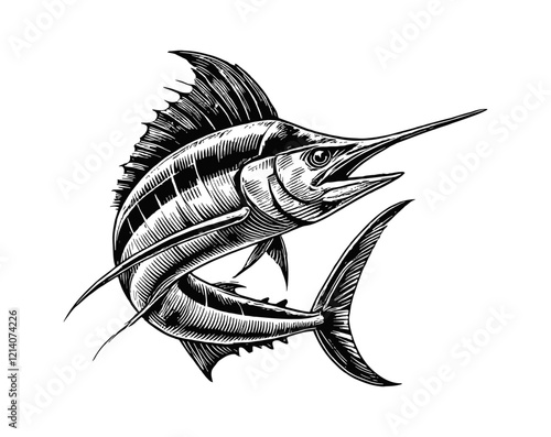 scallop shell engraving black and white outline