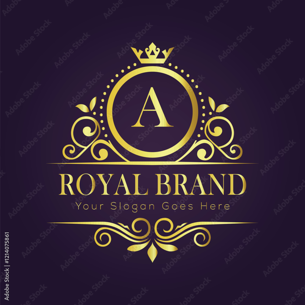 Fototapeta premium Letter A luxury gold logo concept