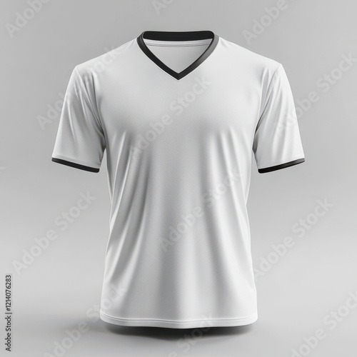 Wallpaper Mural Blank white V-Neck soccer jersey mockup or Sports t-shirt mockup, isolated on transparent background, 3D rendering Torontodigital.ca