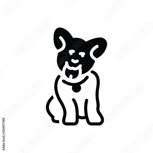Black solid icon for dog
